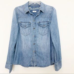 Madewell Classic Denim Western Snap Button Shirt M